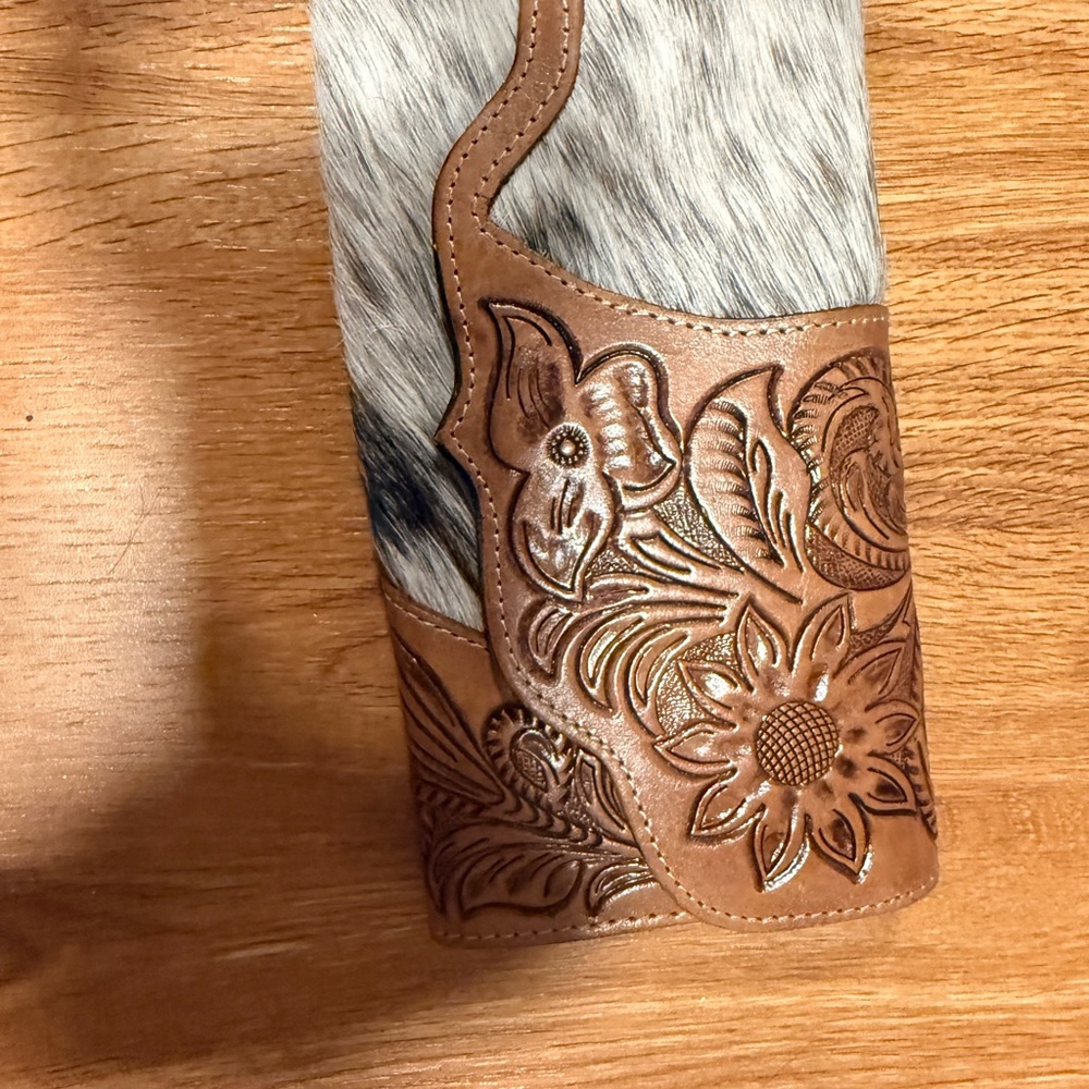 Myra Bag Brown and Gray Floral Wallet